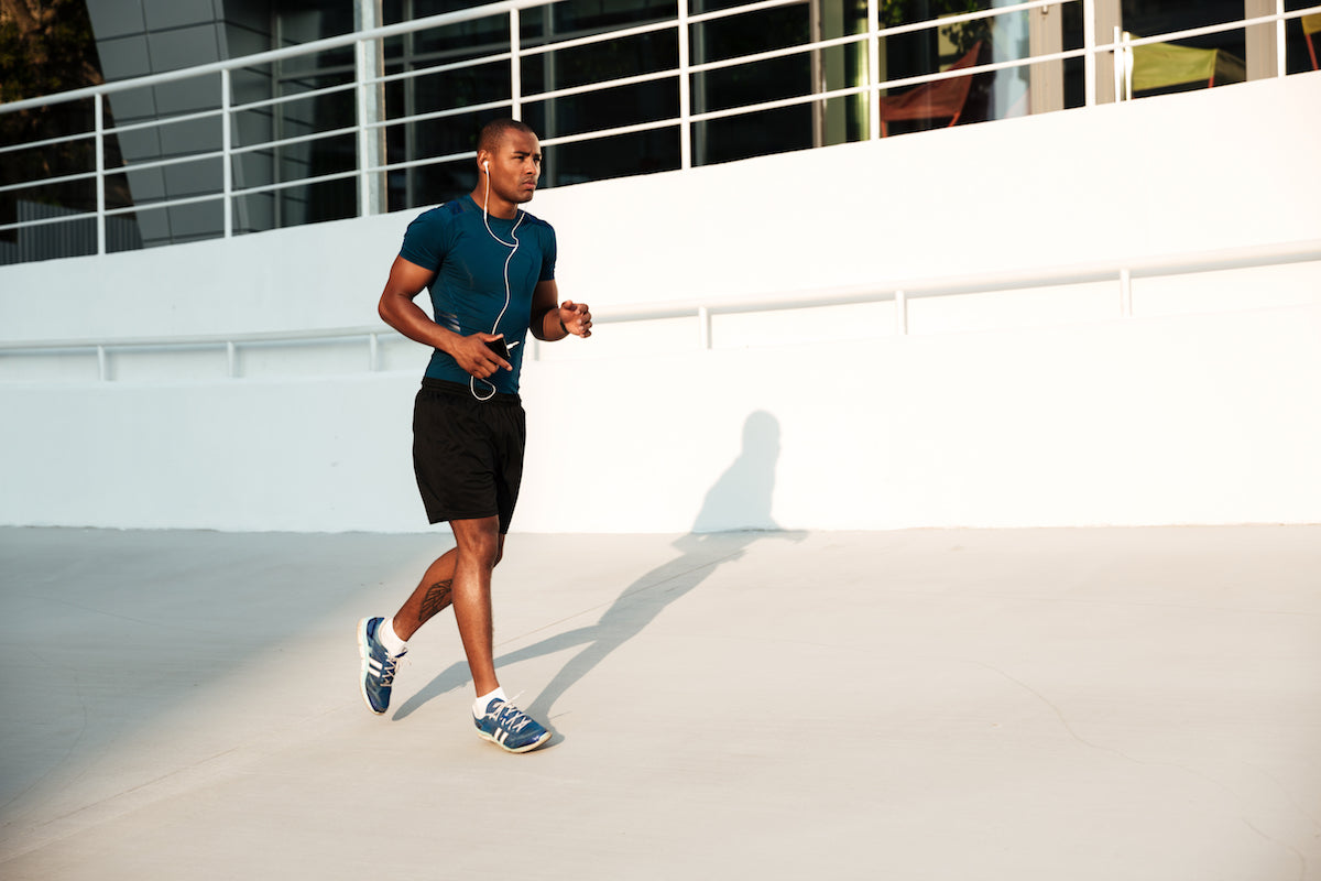 Runner with headphones